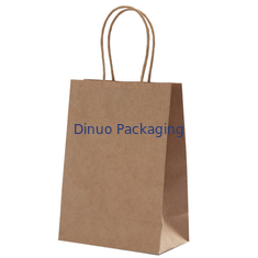 Kahverengi Özel Logo Hediyelik Alışveriş Kraft Kağıt Saplı Torba Kahve Teslimat Çantası