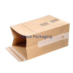 Paket Nakliye İçin Özel Logo Baskı Biyobozunur Kraft Kağıt Düz Tabanlı Çanta