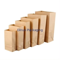 Özel Kağıt Torba Paketleme Geri Dönüştürülebilir Gıda Derecesi Kraft Kağıt Torba