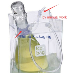 Toksik Olmayan Şeffaf PVC Ambalaj Torbaları, Saplı Şarap Ambalajı Ice Cube Kılıfı
