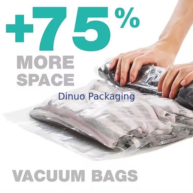 Özel seyahat vakumlu depolama çantası plastik paketleme el rulo vakumlu çanta çanta için fermuarlı