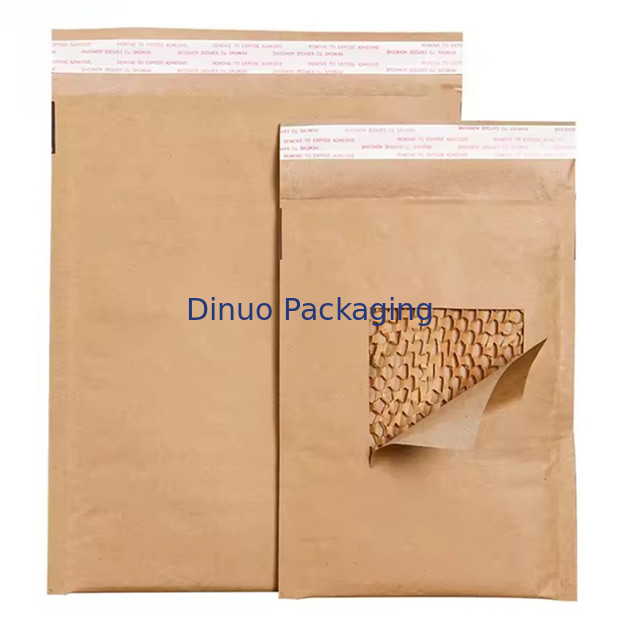 Özel komposta edilebilir bal kovanı yorganlı kraft kağıdı ekspres zarf biyolojik parçalanabilir şok geçirmez postacı nakliye paketleme çantası