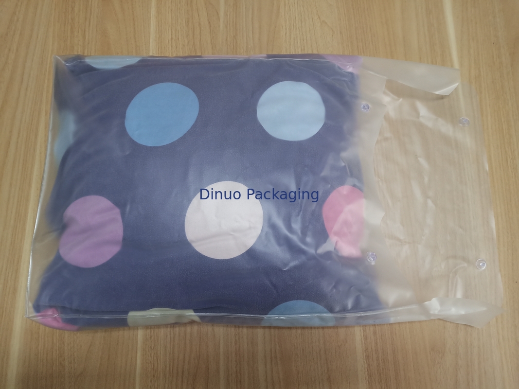 Yastık ve Dört Parçalı Takım Paket İçin Düğme ile Temizle PVC Ambalaj Torbaları