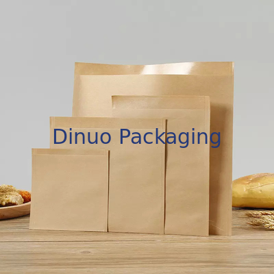 Kurabiye Patlamış Mısır Sandviçleri İçin 100 Paket Biyobozunur Düz Kraft Kağıt Torbalar Zarflar