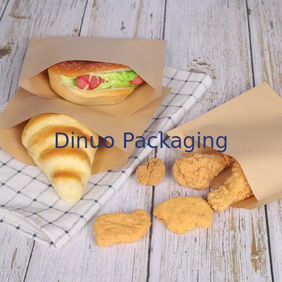 Kurabiye Patlamış Mısır Sandviçleri İçin 100 Paket Biyobozunur Düz Kraft Kağıt Torbalar Zarflar