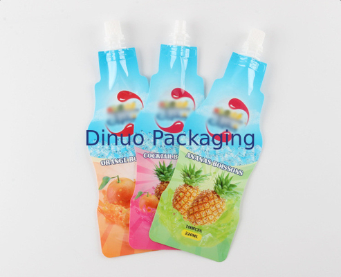 Özel Baskılı Doypack Çanta İçecek Şişesi Şekilli Nozul Alüminyum Folyo Ayakta Emzikli Kese