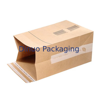 Paket Nakliye İçin Özel Logo Baskı Biyobozunur Kraft Kağıt Düz Tabanlı Çanta