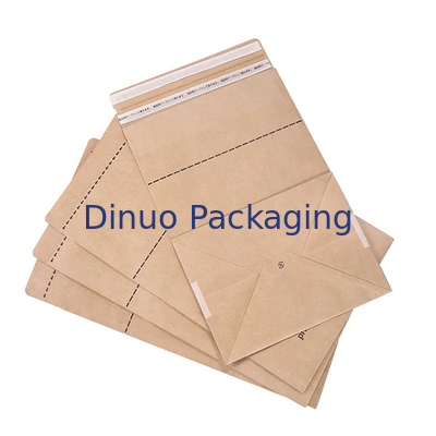 Paket Nakliye İçin Özel Logo Baskı Biyobozunur Kraft Kağıt Düz Tabanlı Çanta