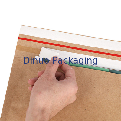 % 100 Biyobozunur Kraft Mailer Kağıt Torba Kendinden Yapışkanlı Conta Tarafları ve Alt Köşebent