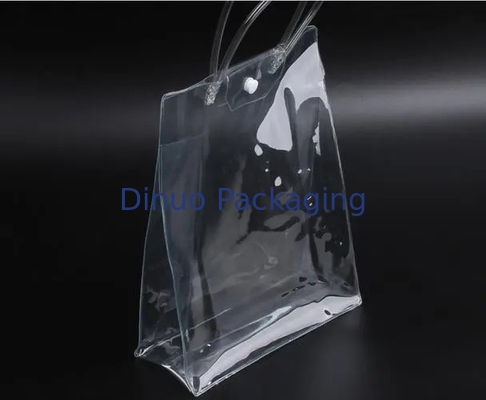 Yapışkan Bantlı Özel Boyutlu PVC Şeffaf Ambalaj Torbaları Kancalı OEM / ODM