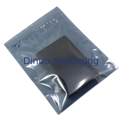 Gümüş ESD Korumalı Anti Statik Çanta Fermuarlı Kilit / Üstü Açık 0.03 - 0.15mm Kalınlık
