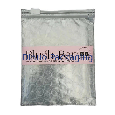 Tekrar kullanılabilir Şok Direnci PVC Açık Ziplock Zipper Bubble Bag Özel Makyaj Kozmetik Ambalaj