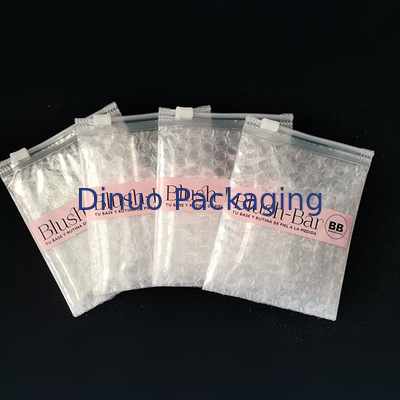 Tekrar kullanılabilir Şok Direnci PVC Açık Ziplock Zipper Bubble Bag Özel Makyaj Kozmetik Ambalaj