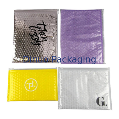 Özel PVC Plastik Bubble Padded Zip Lock Pocket Makyaj Kozmetik Zipper Bubble Mailer