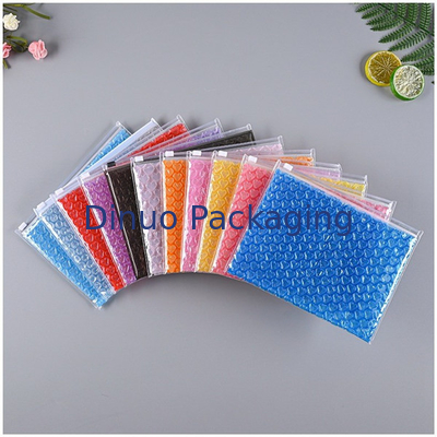 Özel PVC Plastik Bubble Padded Zip Lock Pocket Makyaj Kozmetik Zipper Bubble Mailer