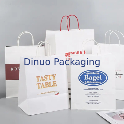 Destekle özel basılı alışveriş Kraft Kağıt Çantası Restoran Hızlı Yiyecek Çanta