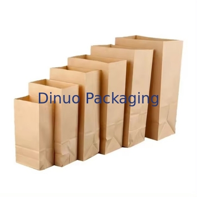 Özel Kağıt Torba Paketleme Geri Dönüştürülebilir Gıda Derecesi Kraft Kağıt Torba