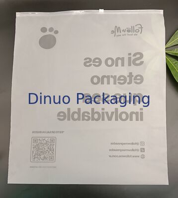 Su Geçirmez Toz Geçirmez Güvenli Mühür Çift Taraflı Buzlu CPE Fermuarlı Çanta Özel Logolu Yeniden Kullanılabilir Dayanıklı