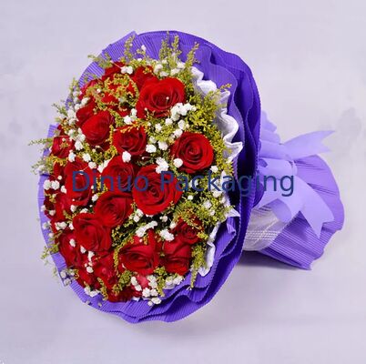 Çeşitli Renkli Çiçekçi Çizgili Kağıt Ruloları Çiçek Sarma için Yumuşak Çizgili El Yapımı Kağıt Hediye Ambalajı