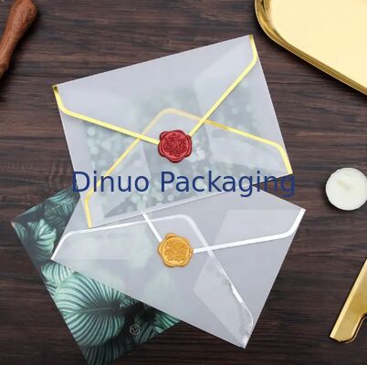 Kartpostal Tebrik Kartı Paketleme İçin Özel Yaldızlı Kenarlı Glassine Kağıt Zarf Çantası
