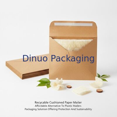 Geri dönüştürülebilir yastıklı kağıt postacı Plastik postacılara uygun fiyatlı alternatif Koruma ve sürdürülebilirlik sunan ambalaj çözümü