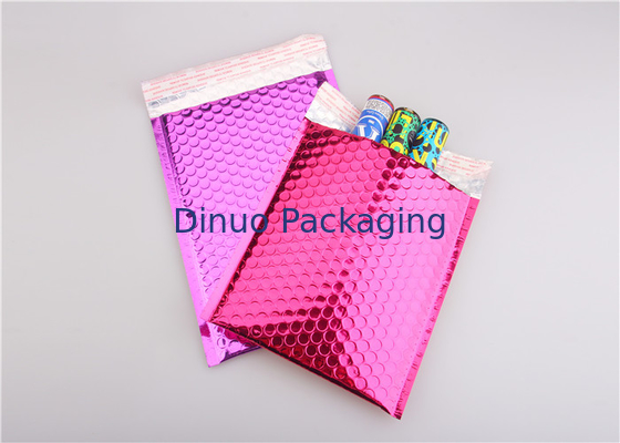 Pembe Metalik Kabarcık Postaları / Elektronik Ürünler İçin Bubble Wrap Zarfları