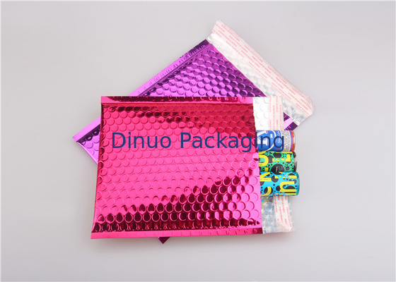 Pembe Metalik Kabarcık Postaları / Elektronik Ürünler İçin Bubble Wrap Zarfları