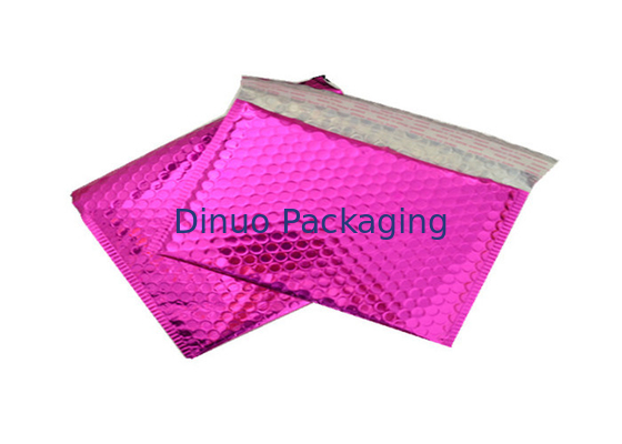 Pembe Metalik Kabarcık Postaları / Elektronik Ürünler İçin Bubble Wrap Zarfları