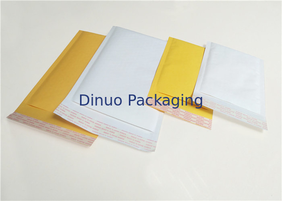 Kargo Boyutu 4 Kraft Kabarcık Postaları, Beyaz / Sarı Posta Zarfları 9.5 "X 14"