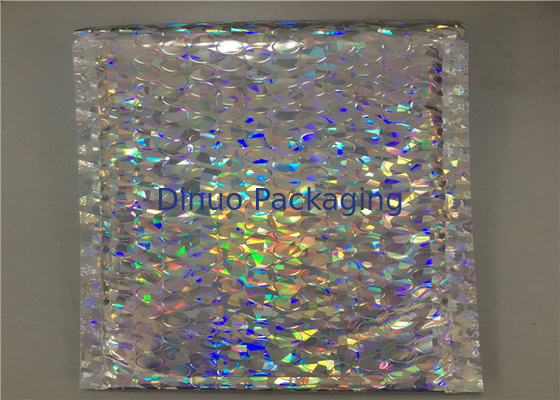 Holografik Renkli Bubble Wrap Postaları Yastıklı Koli Çantaları Suya Dayanıklı
