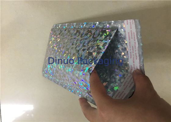 Holografik Renkli Bubble Wrap Postaları Yastıklı Koli Çantaları Suya Dayanıklı