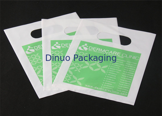 320 * 400mm Plastik Poly Pack Çantalı Saplı, Plastik Poşetler Özel Logo