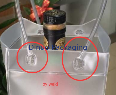 Saplı Çevre Dostu Suya Dayanıklı PVC Şeffaf Çanta Plastik Buz Torbası