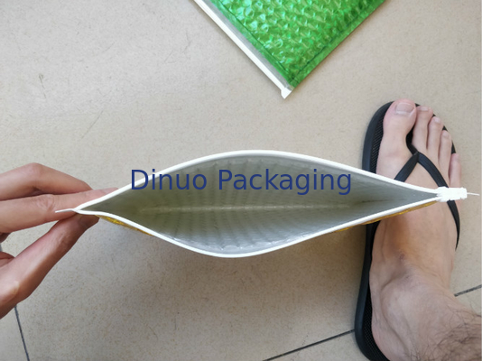 Su geçirmez Fermuar Kabarcık Çantalar / Yeşil Metalik Parlak Holografik 300x250mm Kilitli Folyo Kabarcık Mailers
