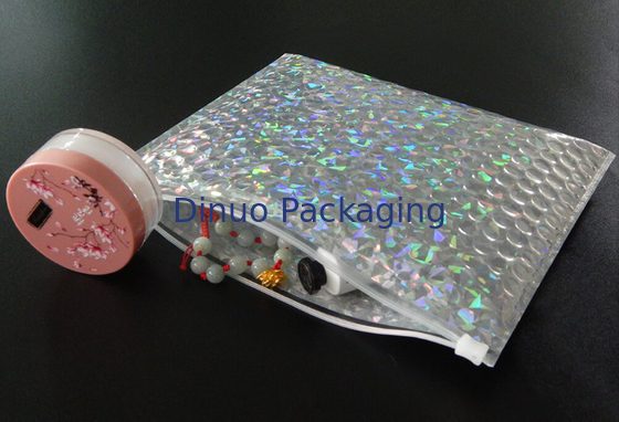 Takı / Kozmetik SGS İçin Darbeye Dayanıklı Lazer Film Fermuarlı Kabarcık Çantaları