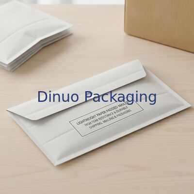 Hafif Kağıt Padded Mailer Beyaz Yüksek Yıkım Direnci Dayanıklı Zarf Nakliye Postalama ve Paketleme için Uygun
